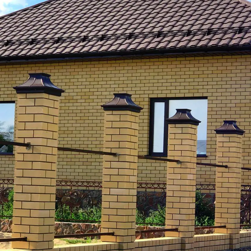 Фото 6 колпак Monblan Premium Коричневый для столбов забора