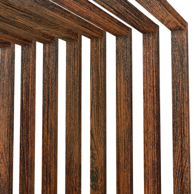 Декоративная рейка 60мм на 37мм Античное Дерево 3D Принтек на стенах и потолке в сборе