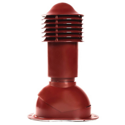 Труба вентиляционная VIOTTO d110мм h550мм для мягкой кровли RAL3005 красное вино утепленная вид сбоку