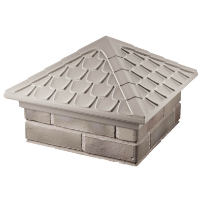 Колпак на столб забора ELBRUS Бежевый 1,5х1,5 кирпича Черепица фото 2