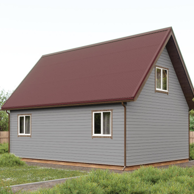 Лист Ондулин СМАРТ цвет красный на крыше дома фото1